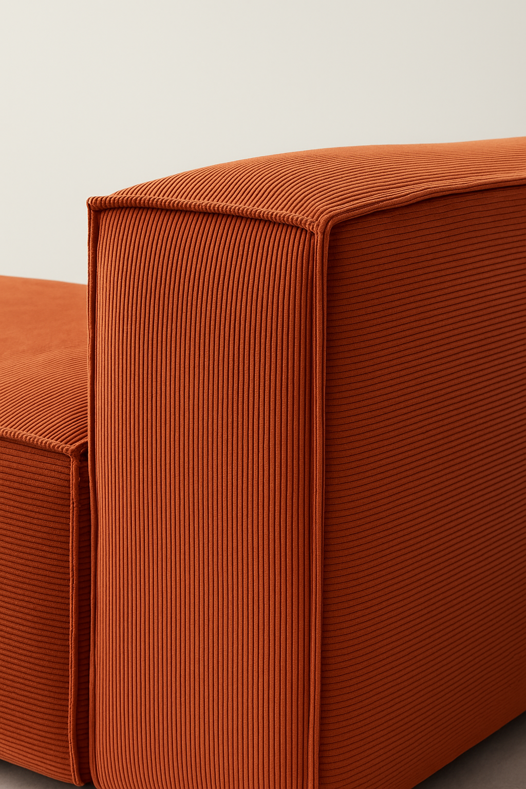 Canapé velours côtelé 4 places avec pouf VIYA