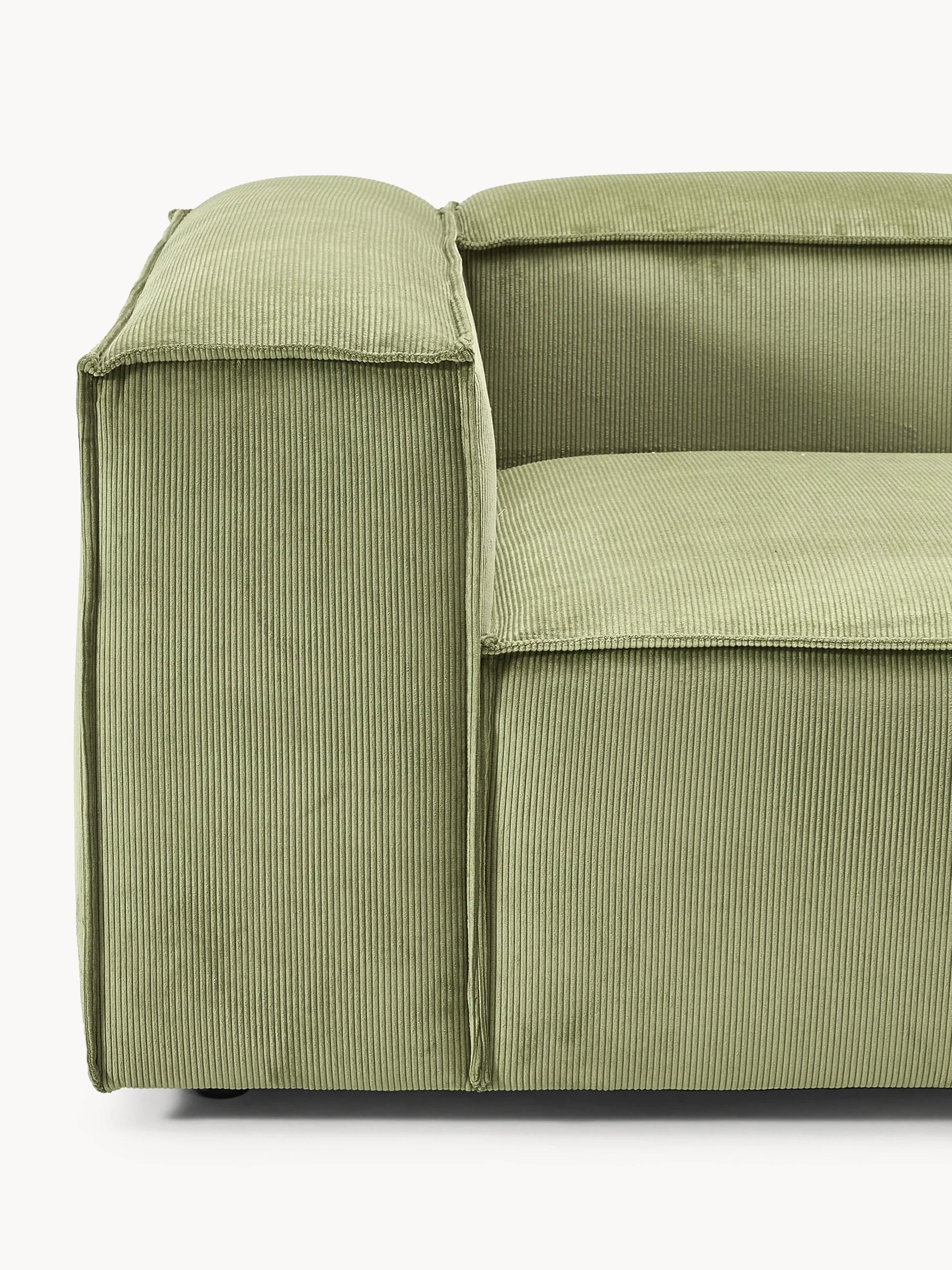 Canapé velours côtelé 4 places avec pouf VIYA