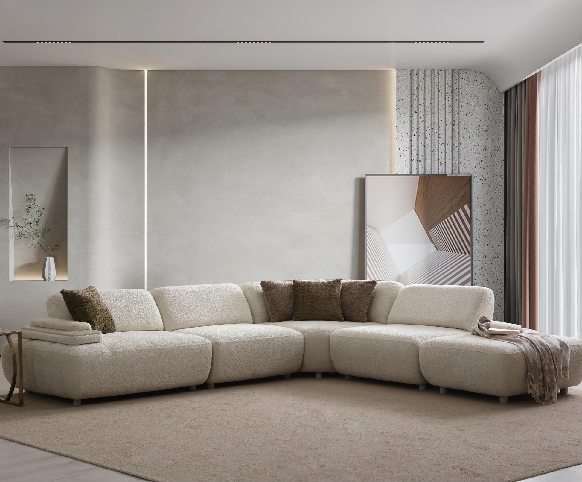 Canapés 6 places avec pouf RIVIERA