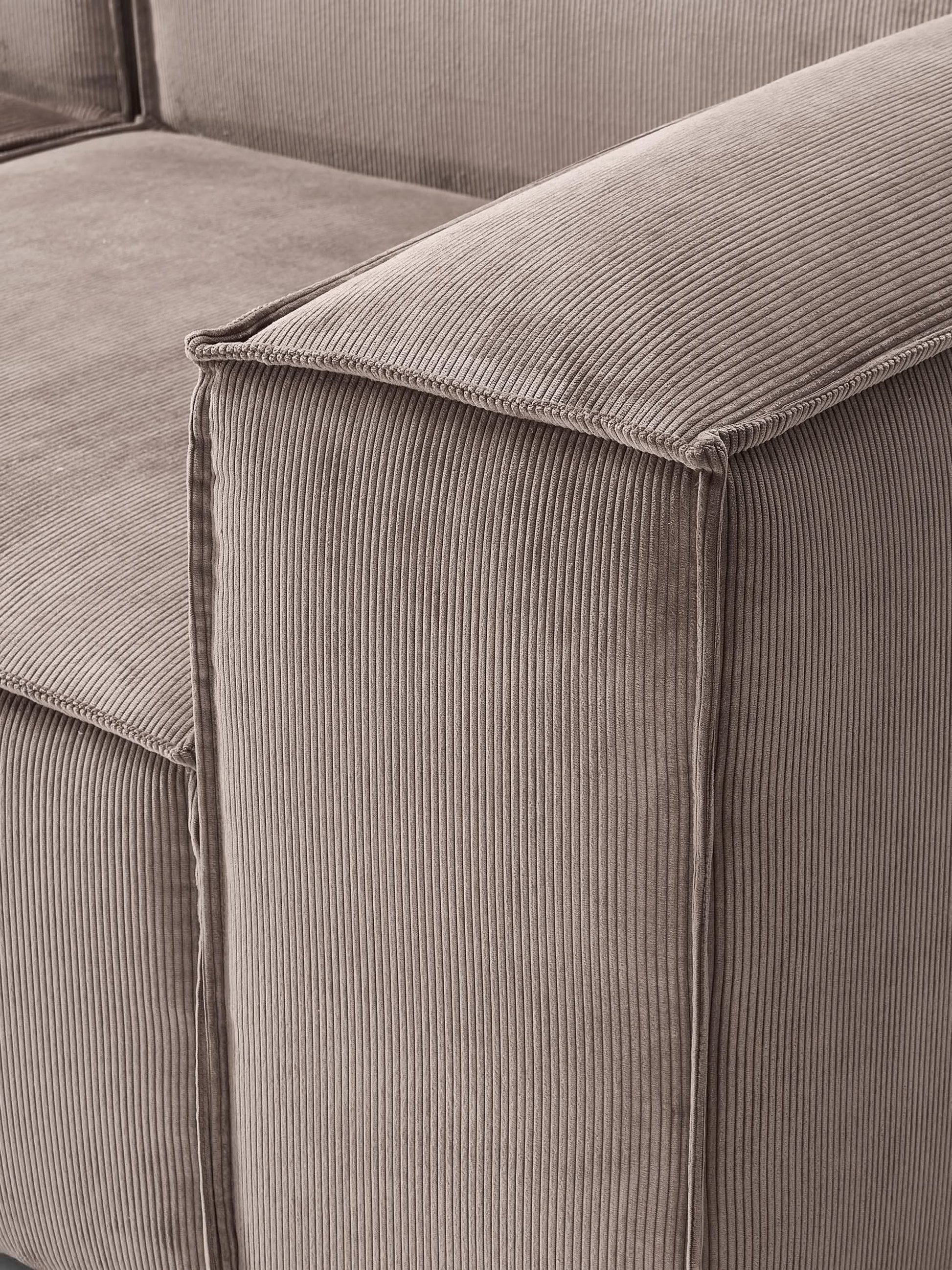 Canapé velours côtelé 4 places avec pouf VIYA