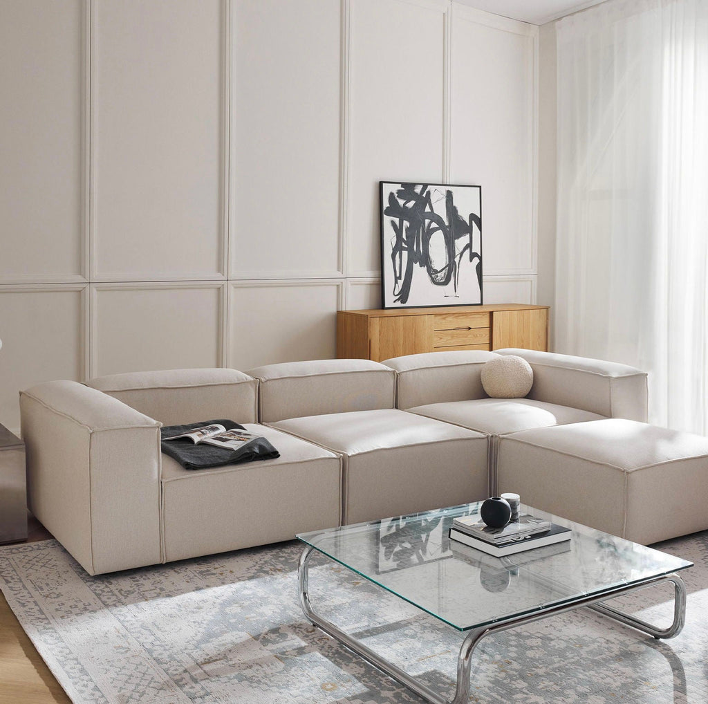 Canapé VIYA 3 places avec pouf - Atelier Moderne