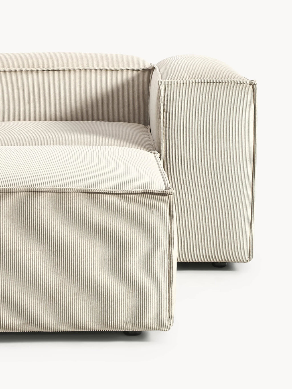 Canapé velours côtelé 4 places avec pouf VIYA