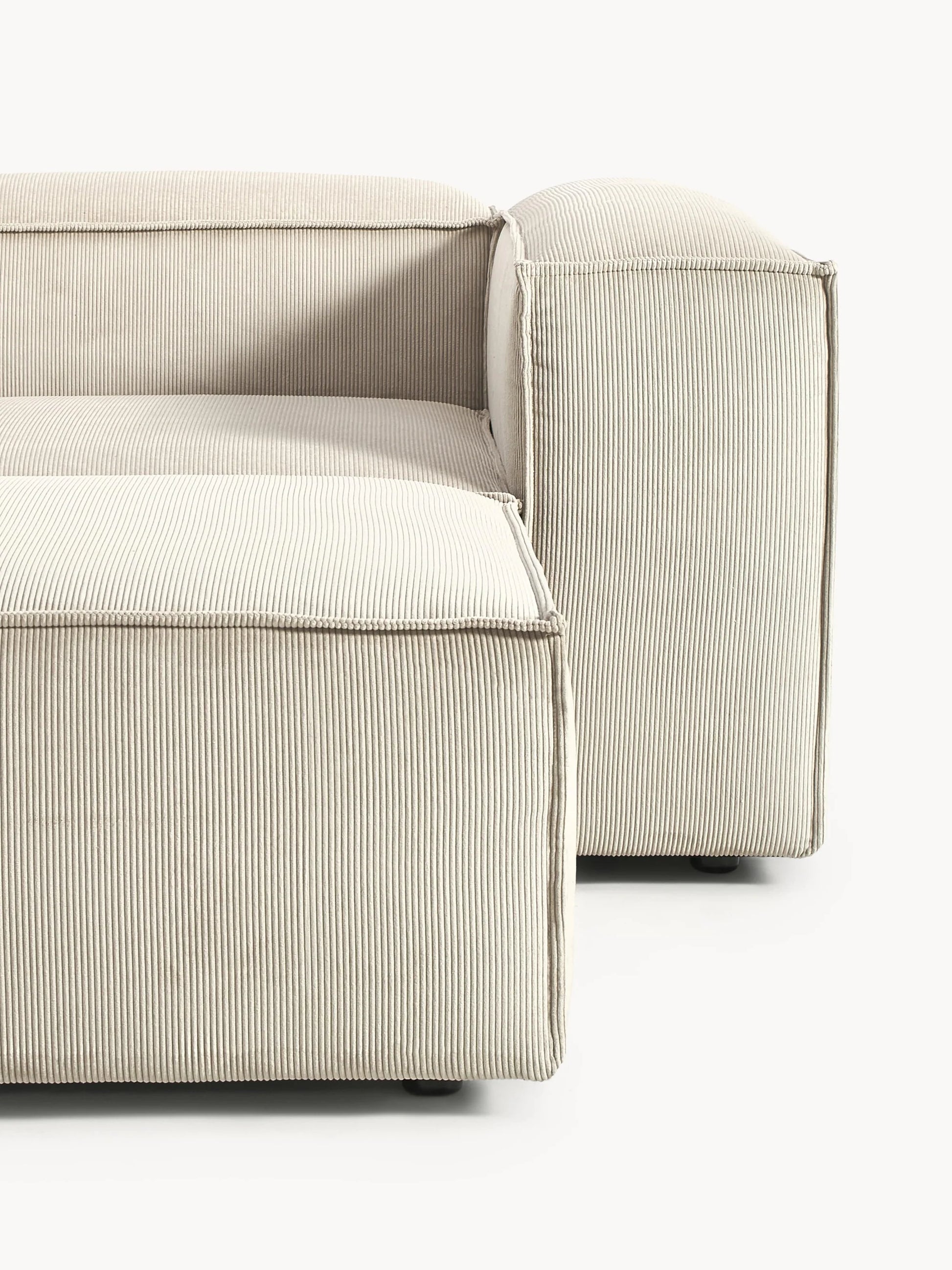 Canapé velours côtelé 4 places avec pouf VIYA
