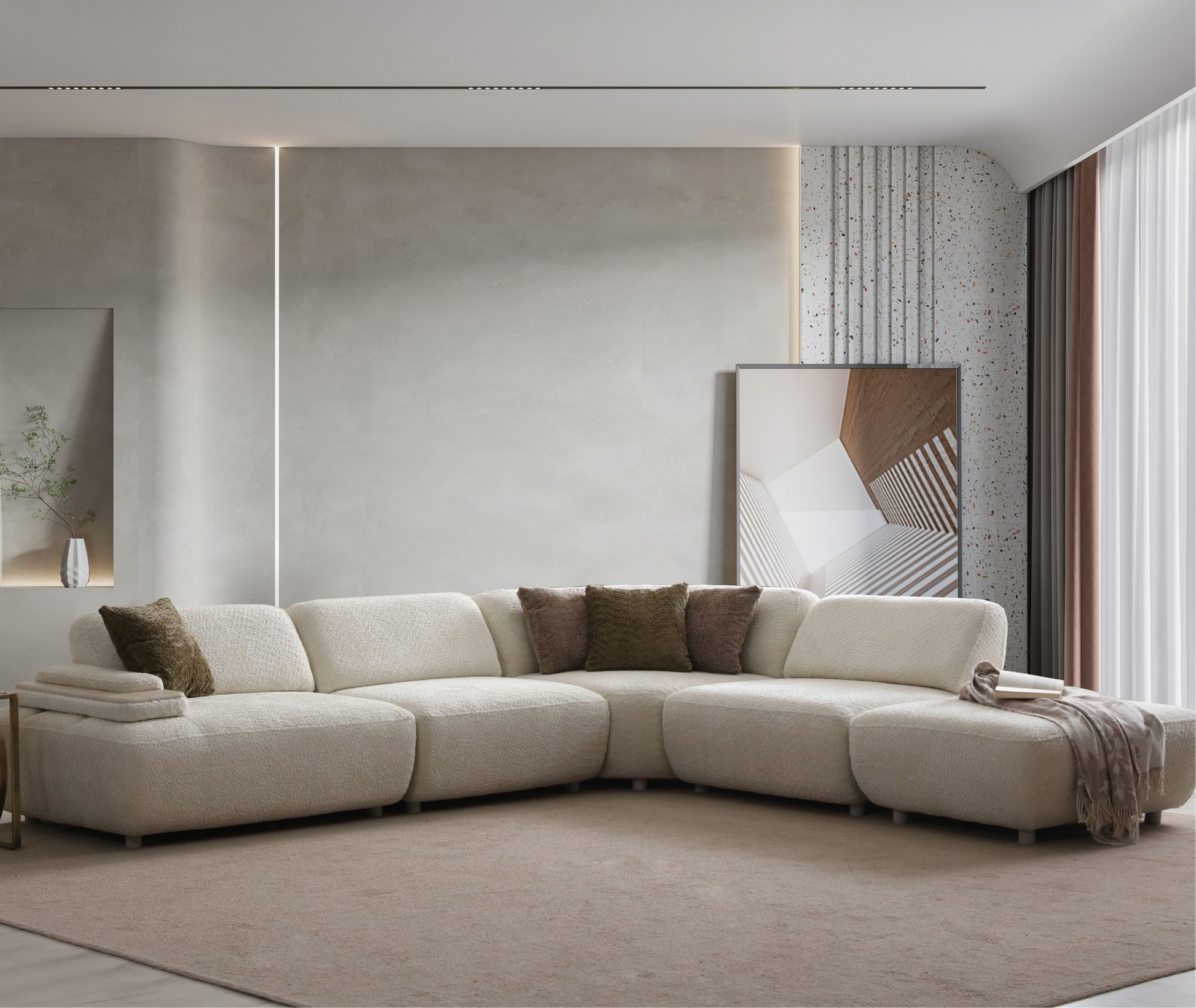 Canapés 6 places avec pouf RIVIERA