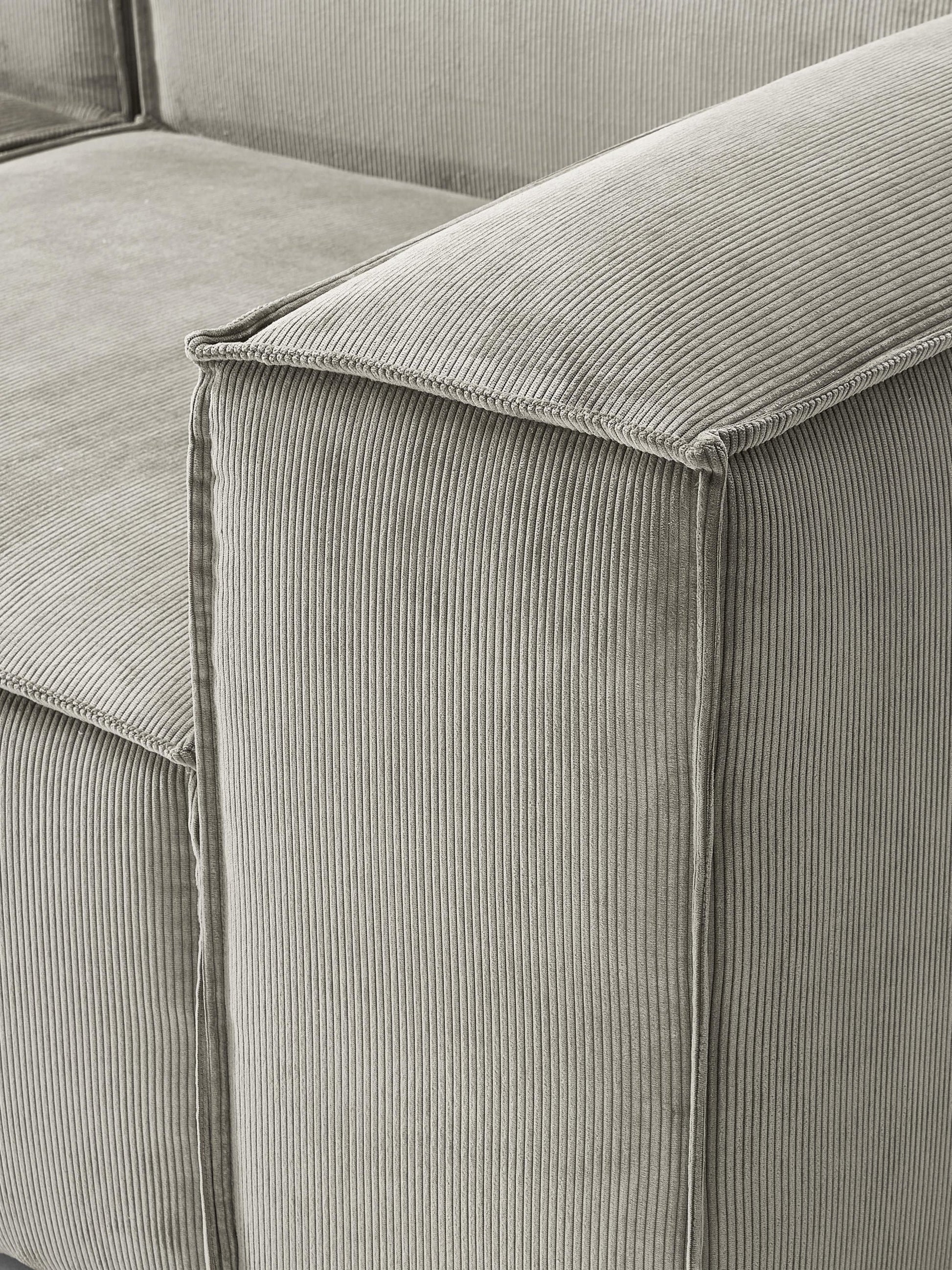 Canapé velours côtelé 4 places avec pouf VIYA