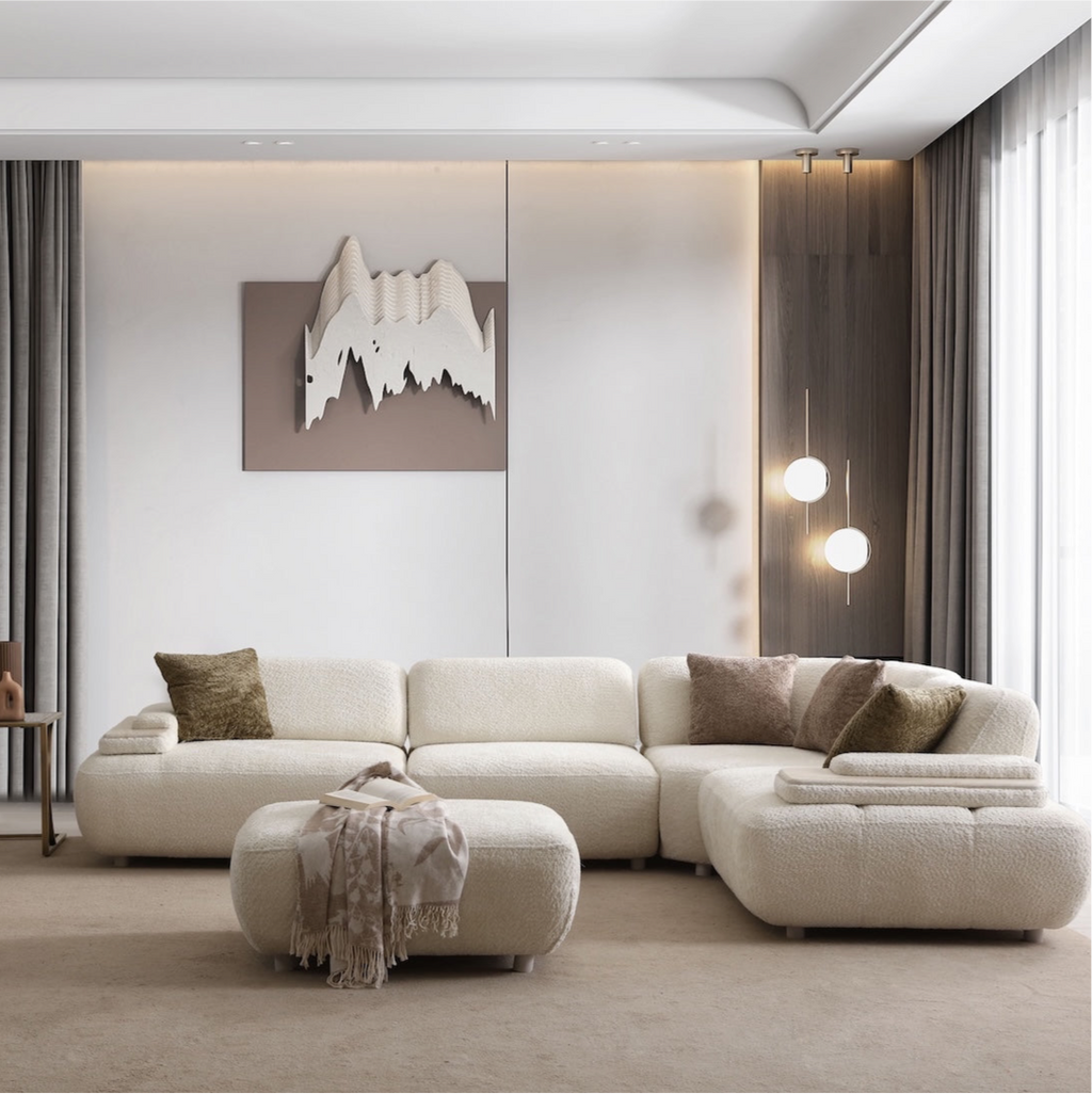 Canapés 6 places avec pouf RIVIERA