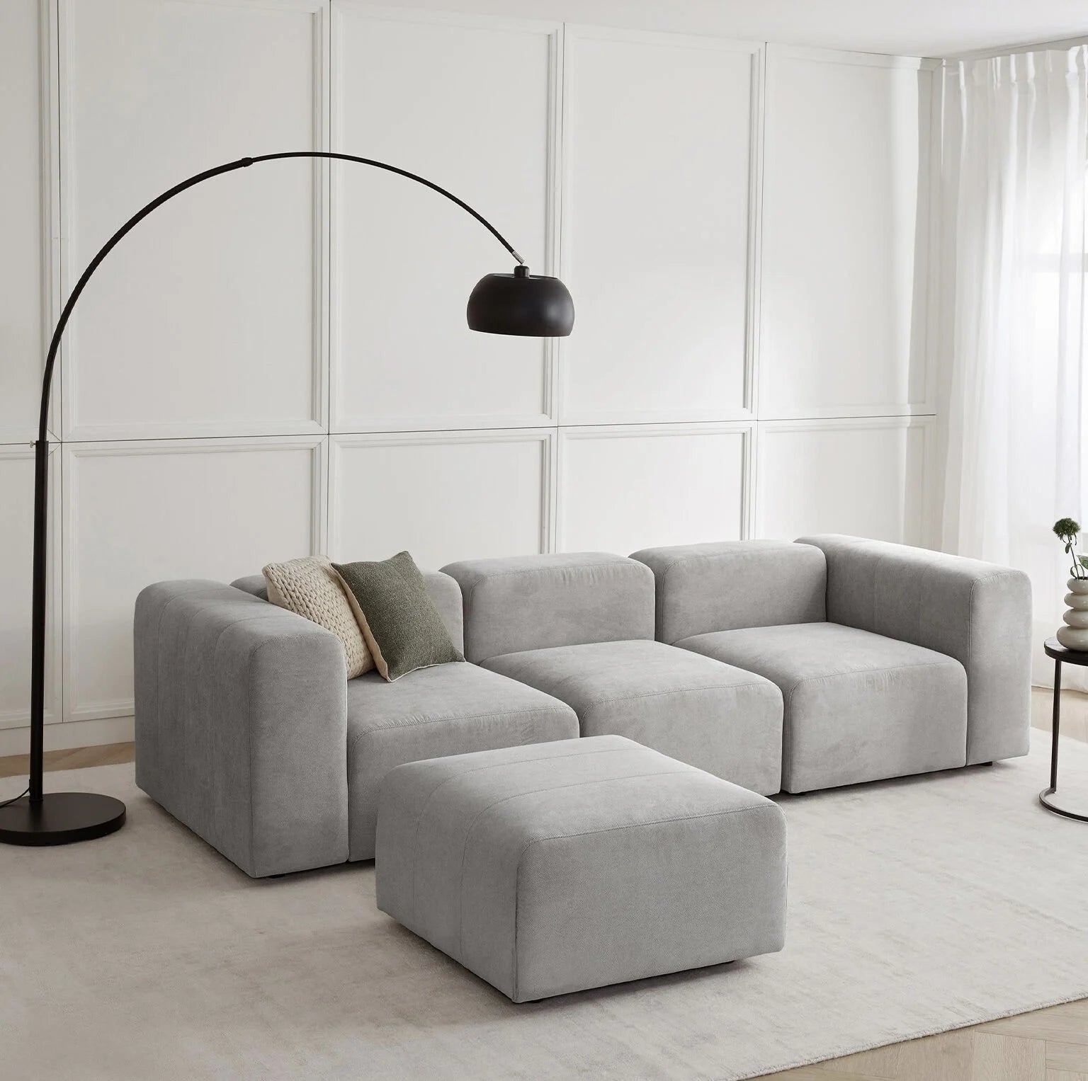 Canapé BALI 3 places avec pouf - Atelier Moderne
