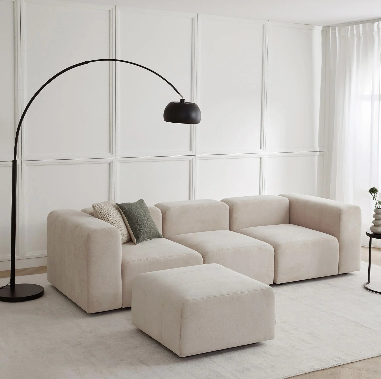 Canapé BALI 3 places avec pouf - Atelier Moderne