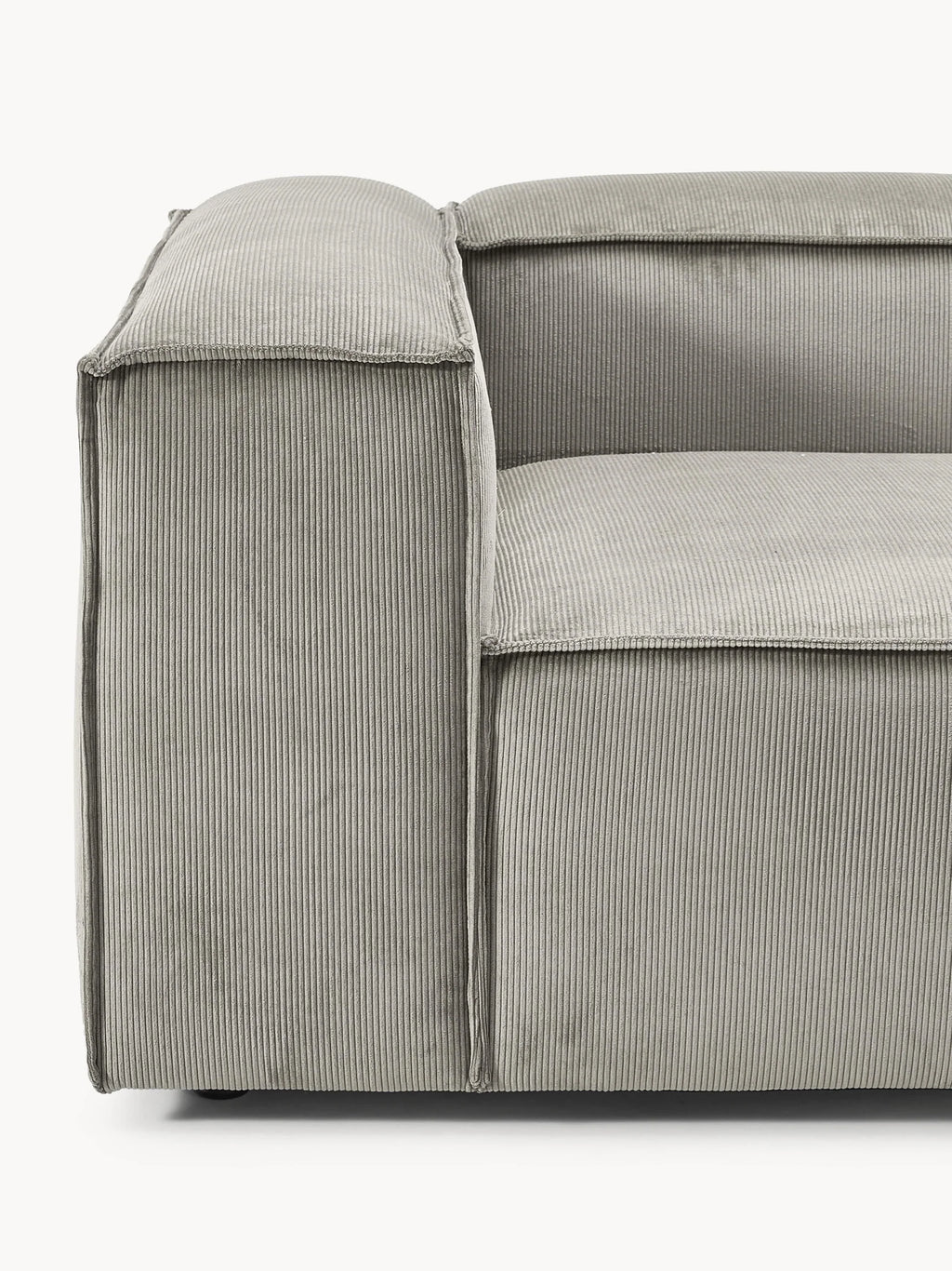Canapé velours côtelé 4 places avec pouf VIYA