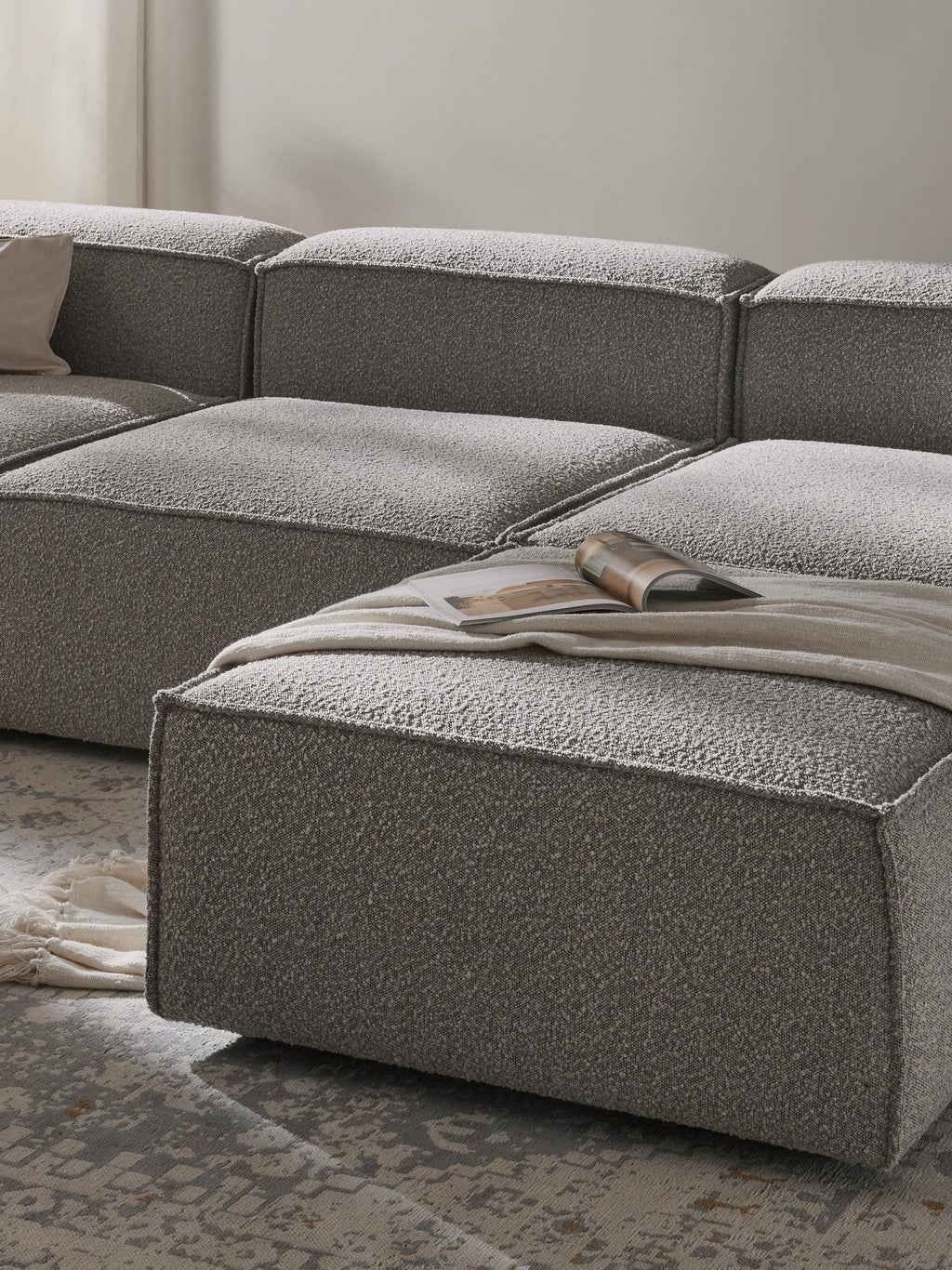 Canapé Teddy 4 places avec pouf VIYA